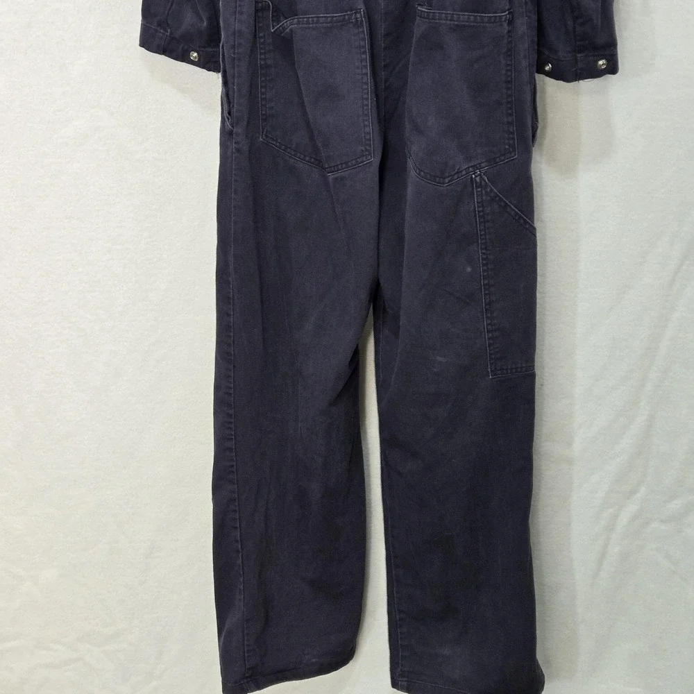 Workrite Coveralls Mens 38-R Blue Cotton‎ Flame Resistant FR Mechanic Workwear